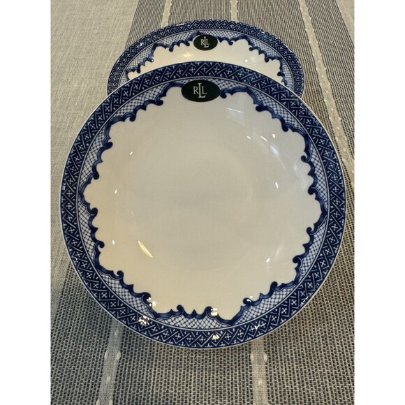 New Ralph Lauren Mandarin Blue soup, salad, cereal Coupe bowl Set of 2  8 5/8 - Picture 1 of 5